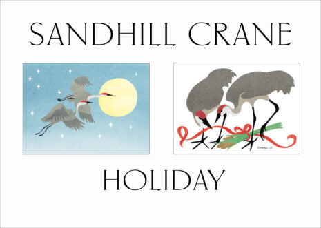 Crane Creek Graphics Sandhill Cranes Holiday Notecard Folio- set of 10 cards and envelopes