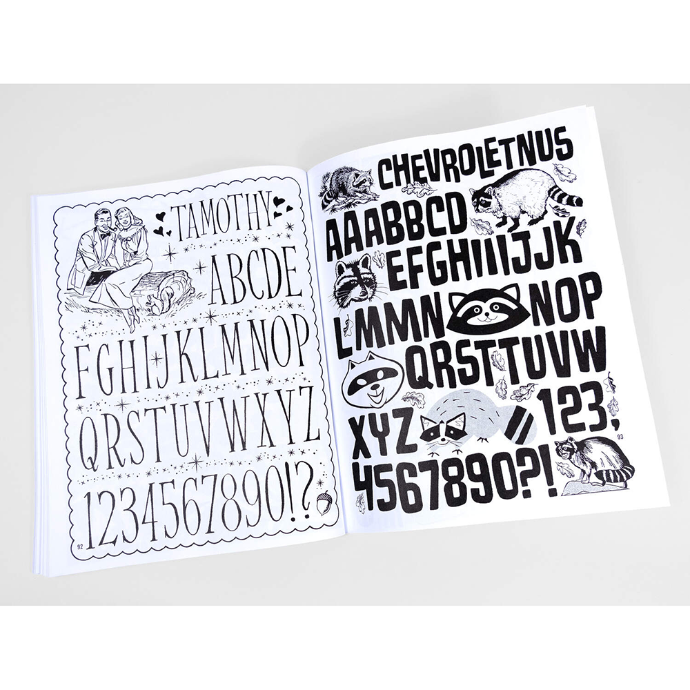 Craphound Magazine Additions- page layout with 2 alphabet fonts
