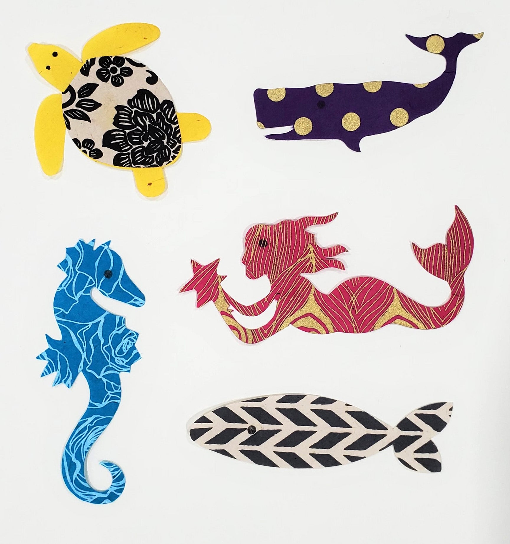 Lokta Paper Die Cut Craft Pack- Sea Creatures