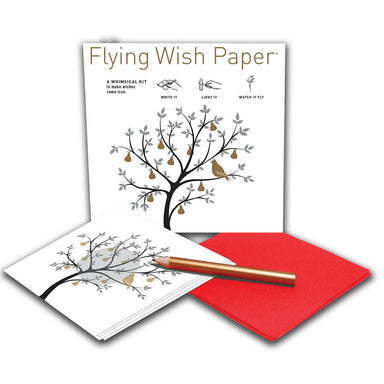 Kit includes 15 sheets of Flying Wish Paper and 5 platforms for lighting. 