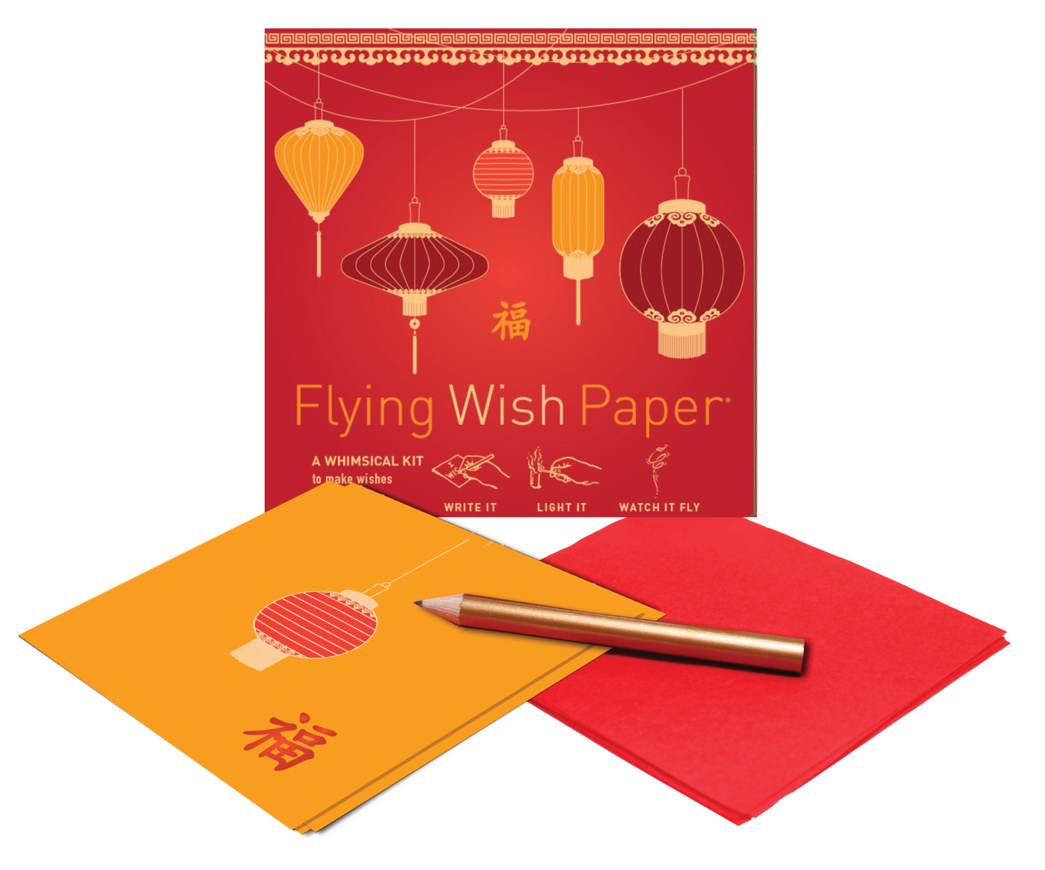 Let your wishes fly away with Flying Wish Paper Good Fortune kit.