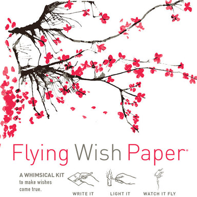 The Flying Wish Paper- Cherry Blossoms measures five by five inches. 