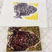 Block Printing – Celebrating Pollinators printed moth class sample with color and woodblock
