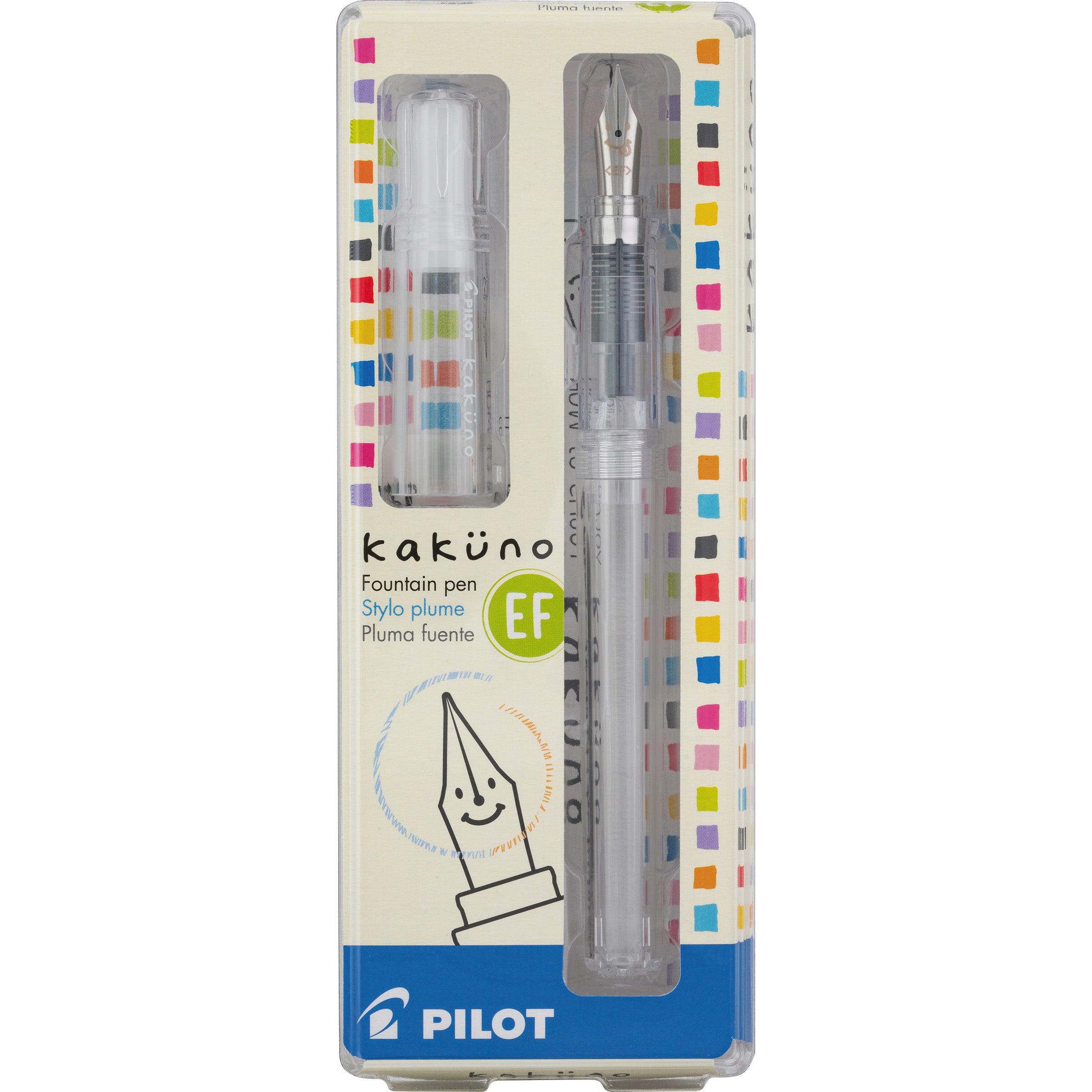 Pilot Kakuno Fountain Pen- Clear Body with Clear Cap- Extra Fine Nib