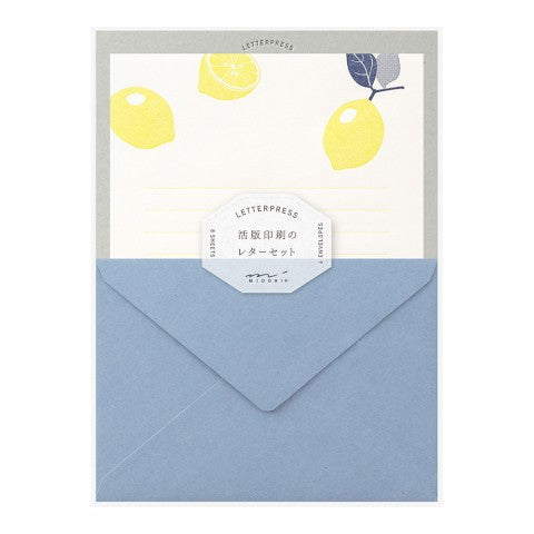Midori Letterpress Lemons Letter Set