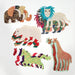 Package includes giraffe, horse, lion, elephant, and bear, 3 of each animal.