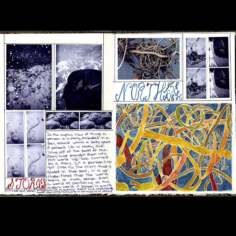 Travel Journaling, A-Z Class page detail with photos, writing, and drawings