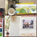 Travel Journaling, A-Z Class page detail with watercolor images, writing, and art materials