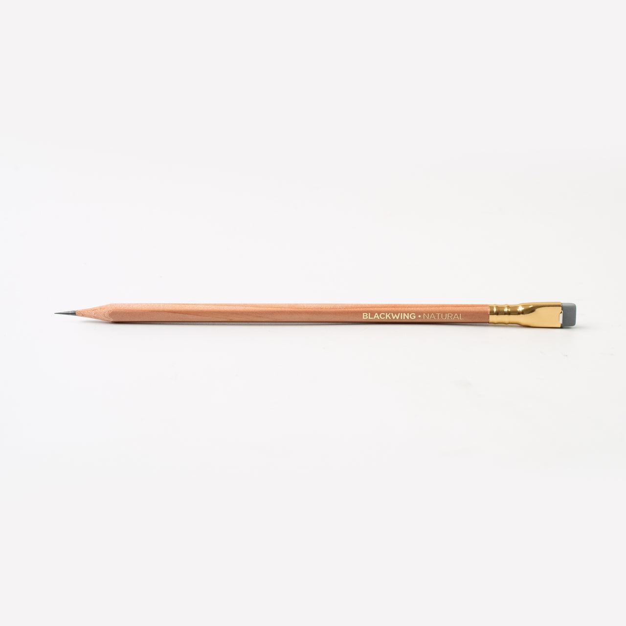 The Blackwing Natural features a gold imprint, grey eraser and the iconic square 