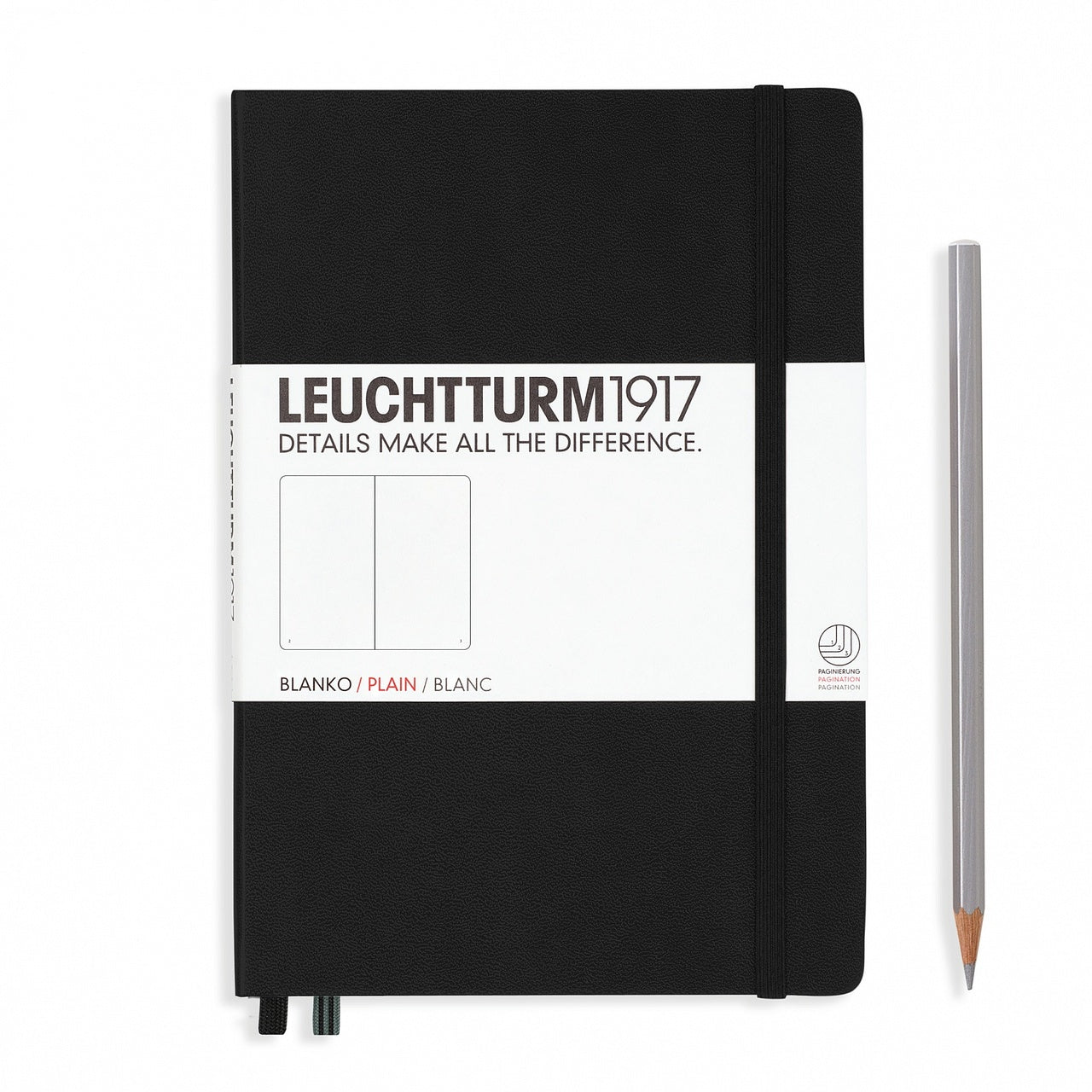 Leuchtturm1917 Plain A5 Size Notebook- Black