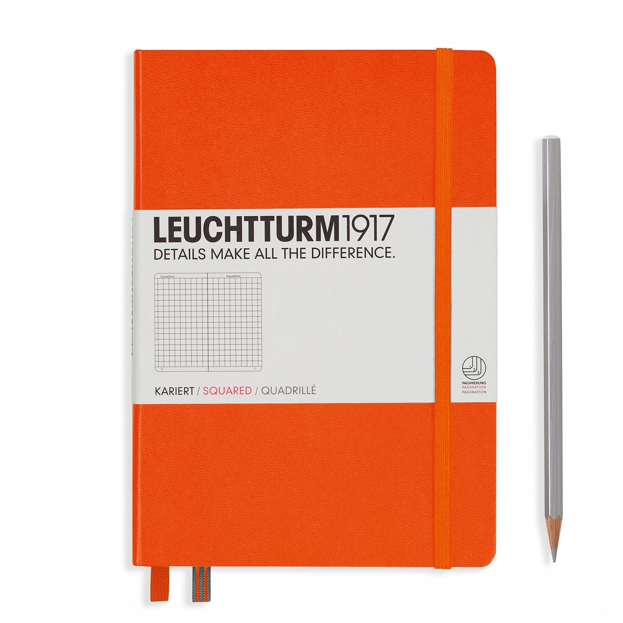 Leuchtturm1917 Squared A5 Size Notebook- Orange