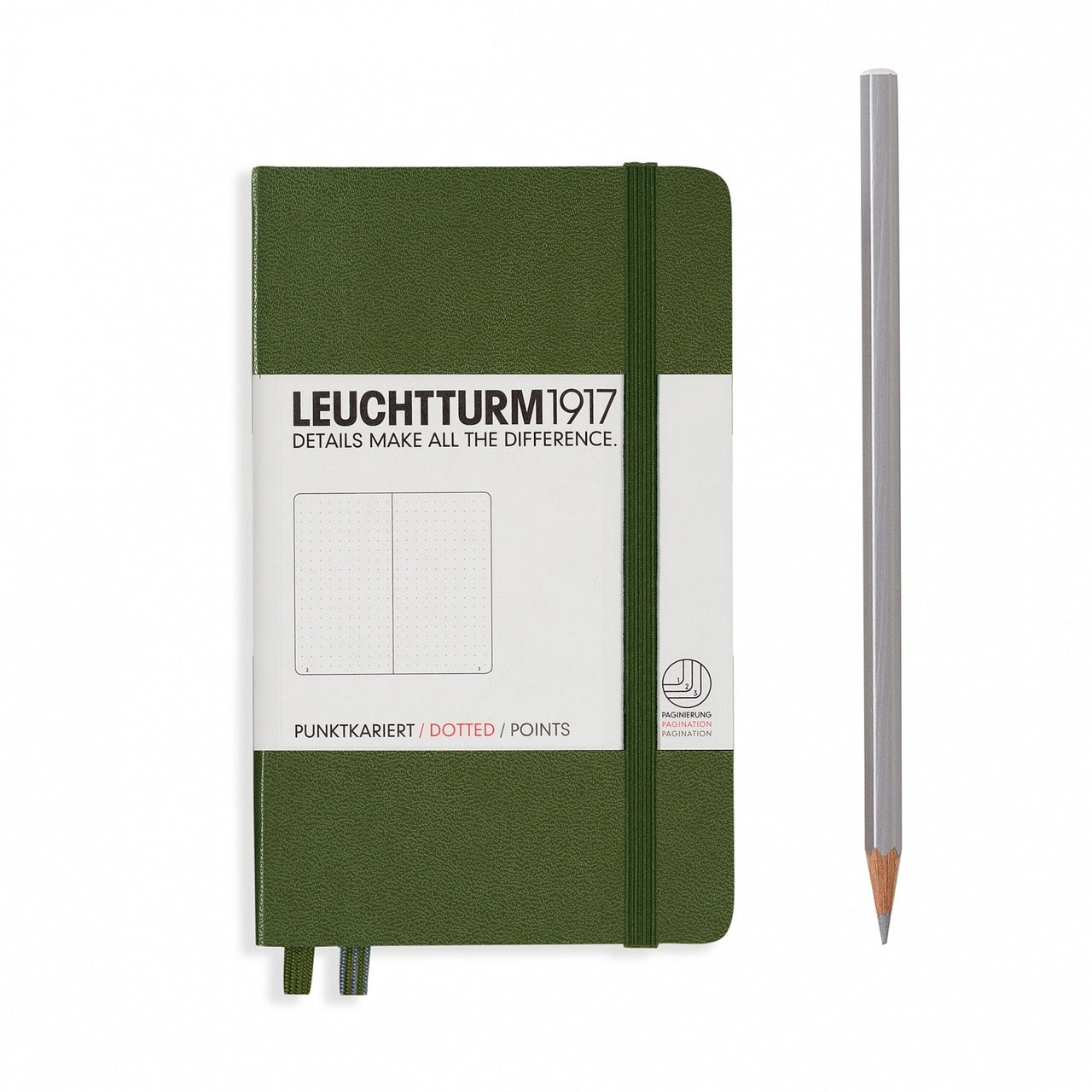 Leuchtturm1917 Dotted A6 Pocket Size Notebook- Army Green