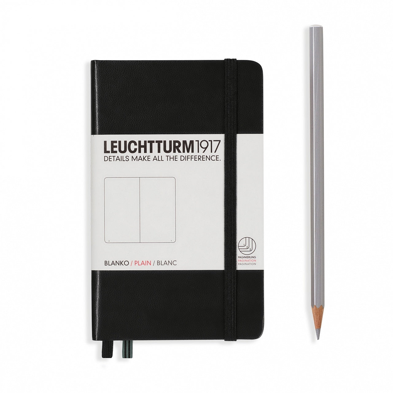 Leuchtturm1917 PLAIN A6 Pocket Size Notebook- Black 