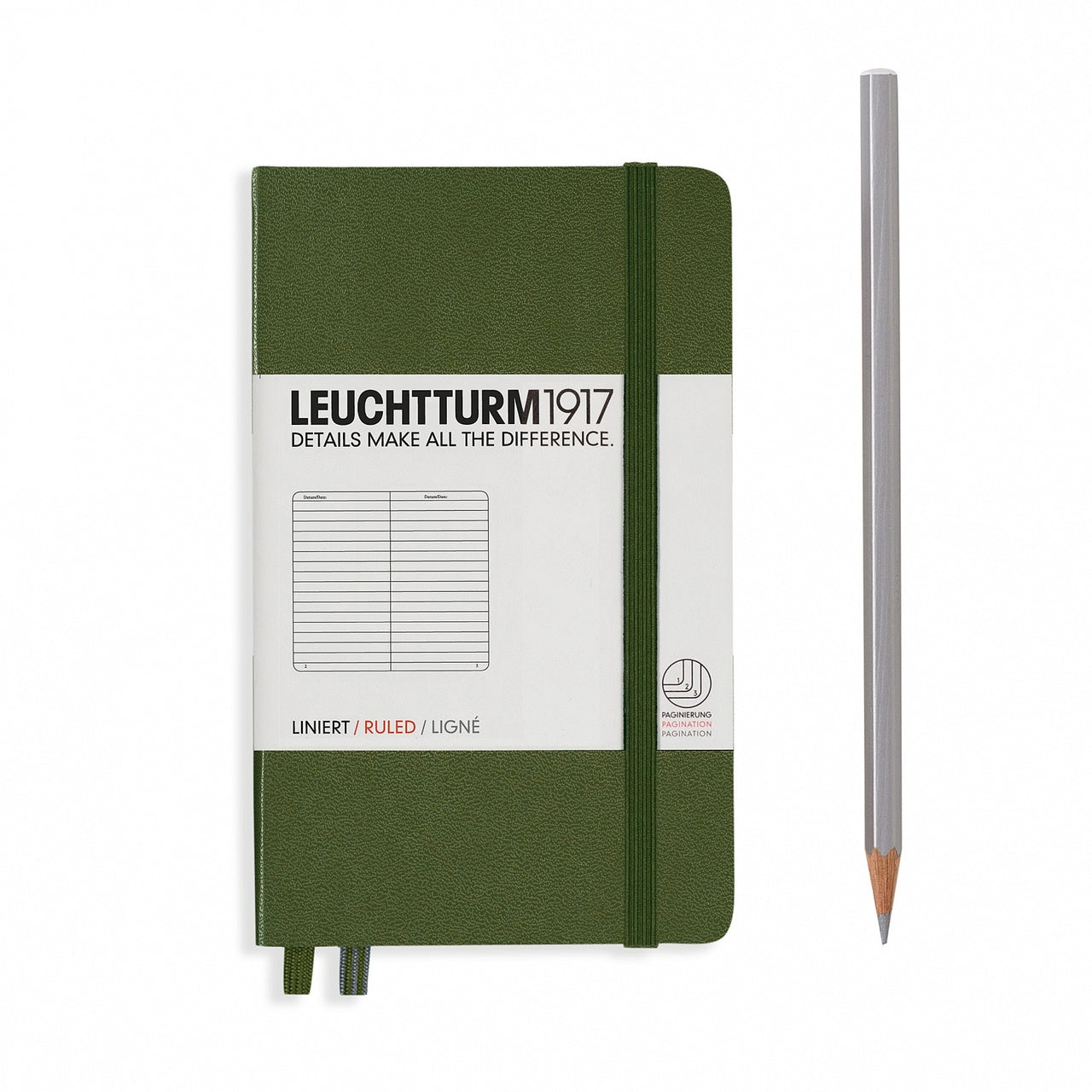 Leuchtturm1917 RULED A6 Pocket Size Notebook- Army Green