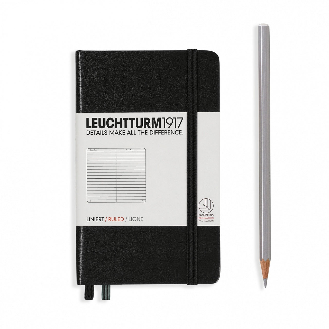 Leuchtturm1917 RULED A6 Pocket Size Notebook- Black