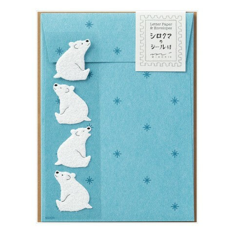 Midori Polar Bear Letter Set with Stickers- set of 4