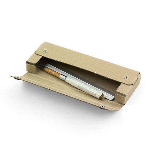 Pen case will hold about 6-8 pens or pencils, depending on their diameter. 