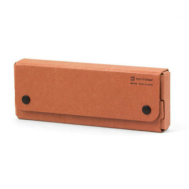 Midori Pulp Storage Pen Case in Red-Brown.