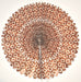 Handmade Lokta Paper Rosette- Ikat Copper on Cream- 16 Inch diameter.
