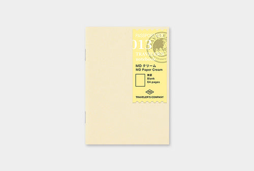 TRAVELER'S notebook Refill- Passport Size- MD Cream Paper Notebook