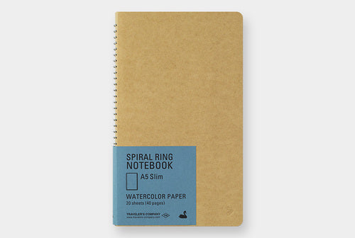 TRAVELER'S COMPANY SPIRAL RING NOTEBOOK- Watercolor Paper- Vertical A5 Slim