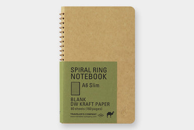 TRAVELER'S COMPANY SPRIAL RING NOTEBOOK- Blank Kraft Paper- Vertical A6 Slim