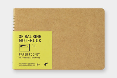 TRAVELER'S company Paper Pocket SPIRAL RING NOTEBOOK- Horizontal B6