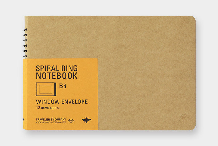 TRAVELER'S COMPANY SPIRAL RING NOTEBOK- Window Envelope- Horizontal B6