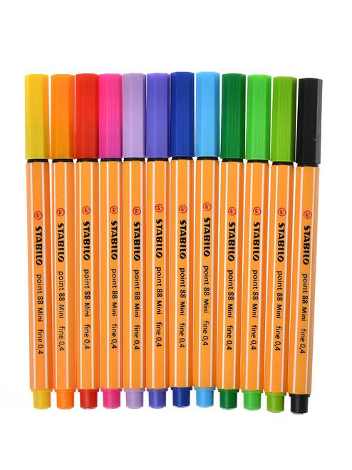 STABILO Point 88 Mini Fineliner Pens in Pocket Size- 12 Colors