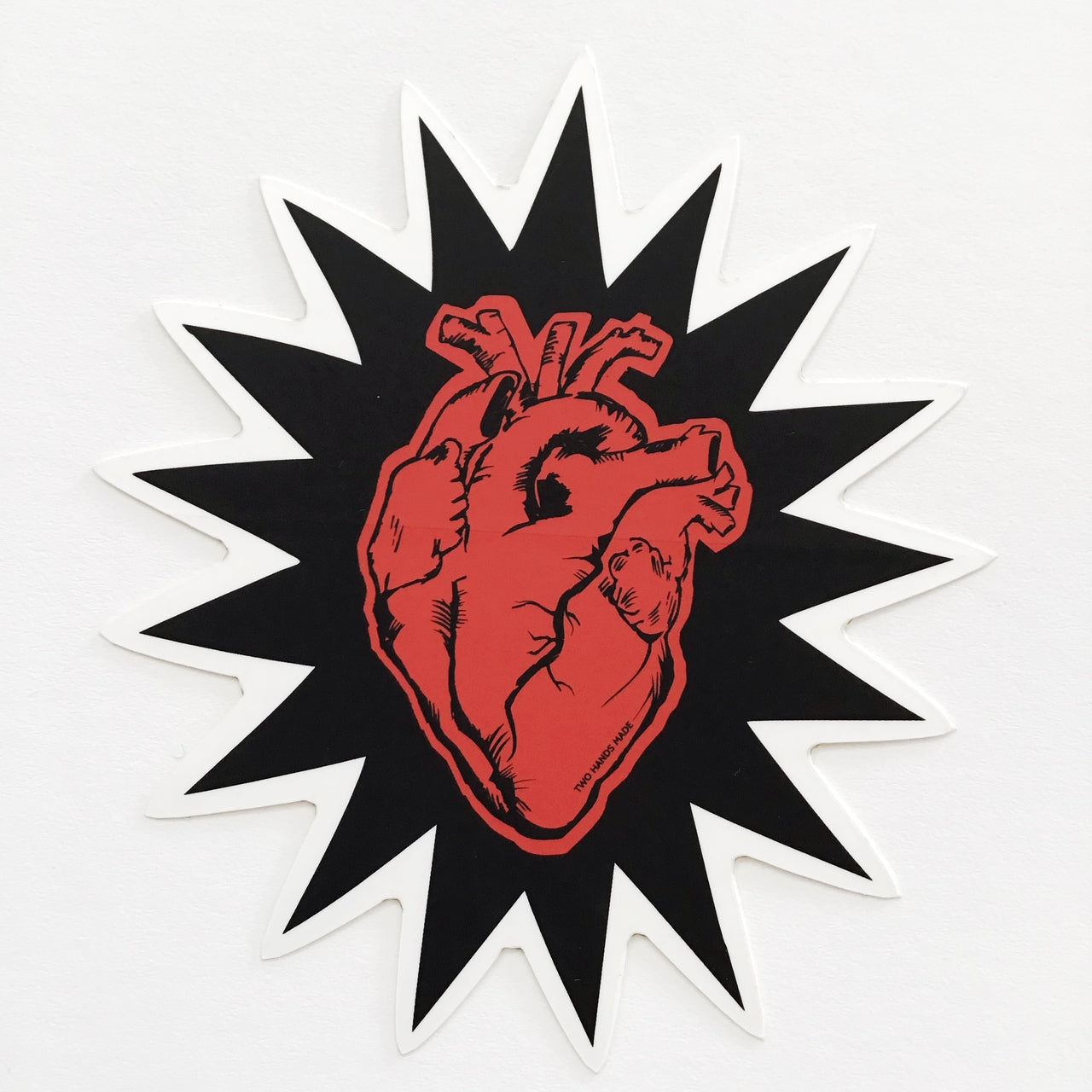 Two Hands Made- Heartbeat Vinyl Sticker is another of our favorites. We love hearts and hands.  