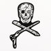 Two Hands Made- Jolly Roger Artist Vinyl Sticker. Inspired by Day of the Dead skulls, pirates, and artists!
