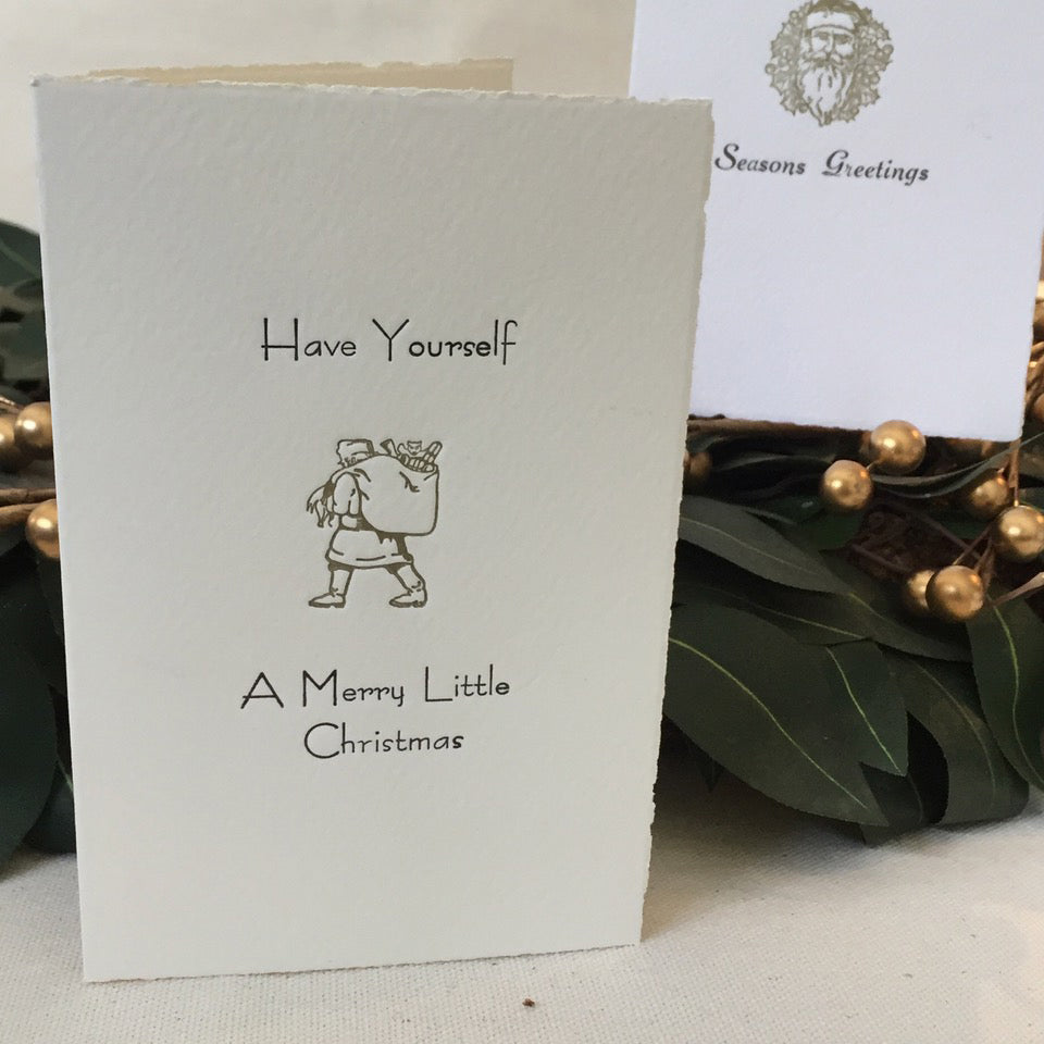 Letterpress – DIY Holiday Cards Class sample 'Have yourself a Merry Little Christmas"