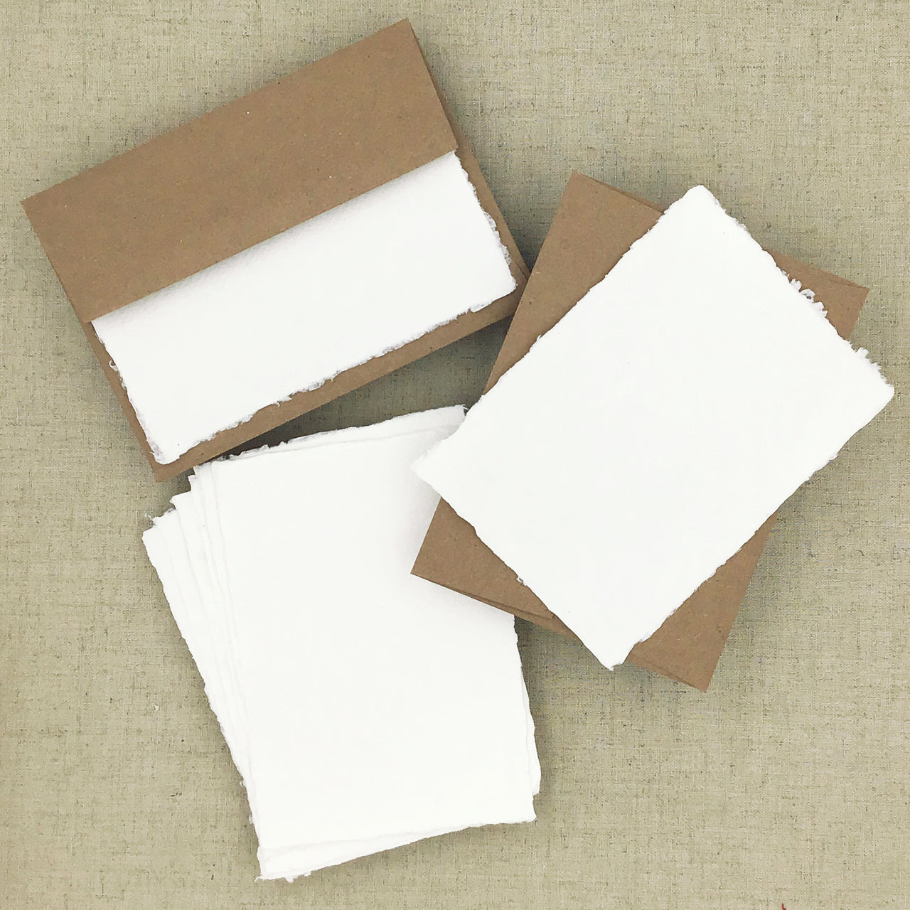 Two Hands Paperie Recycled Stationery- 8 Pack- White