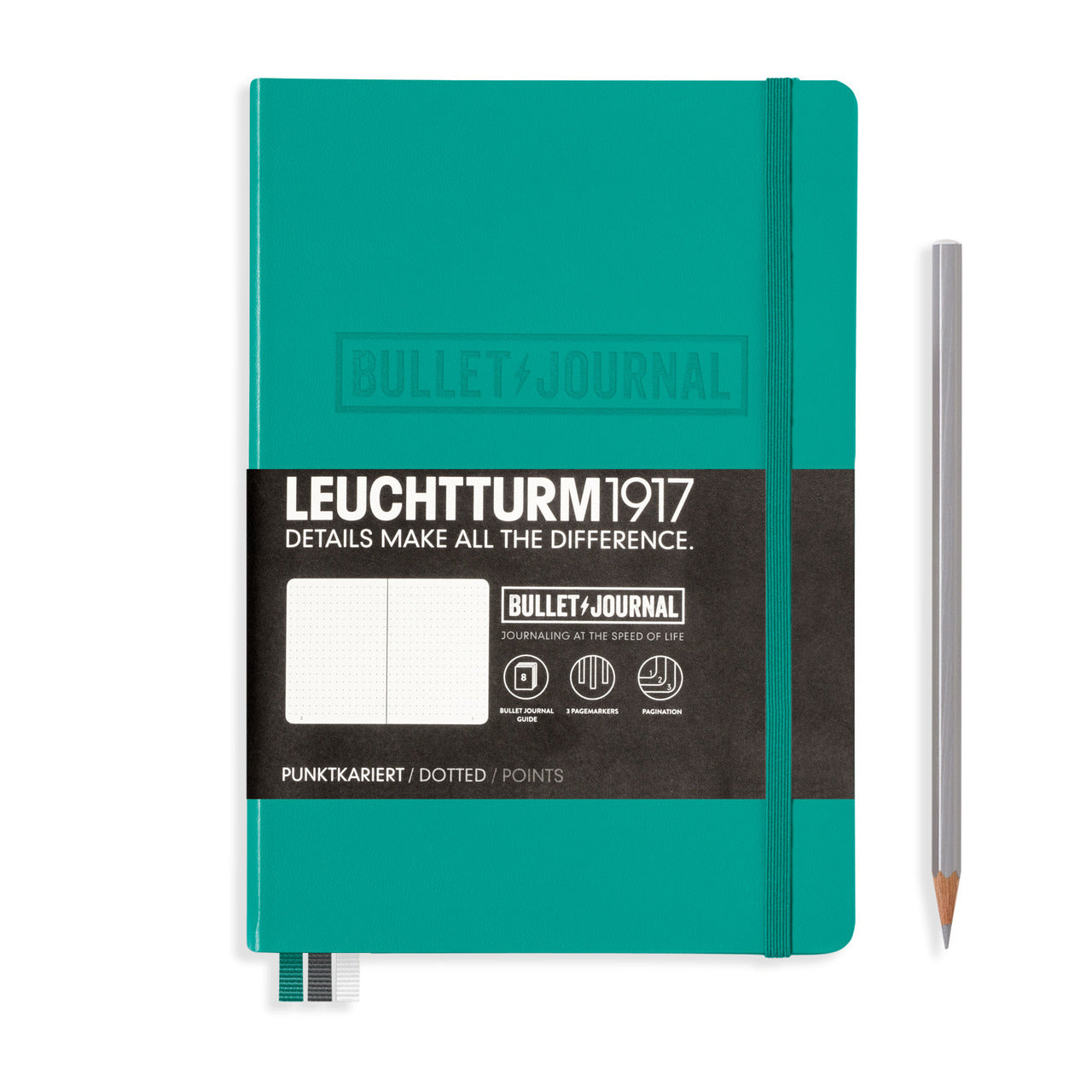 Leuchtturm1917 Bullet Journal Medium (A5) Hardcover- Dotted- Emerald — Two  Hands Paperie